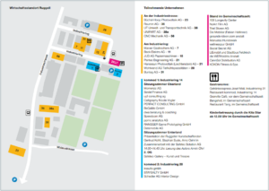 Übersichtskarte Tag der offenen Türe Wirtschaftszone Ruggell 2026